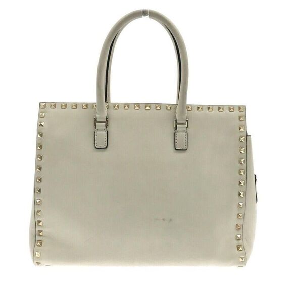 VALENTINOGARAVANI Cream Leather Tote Bag - Picture 1 of 12